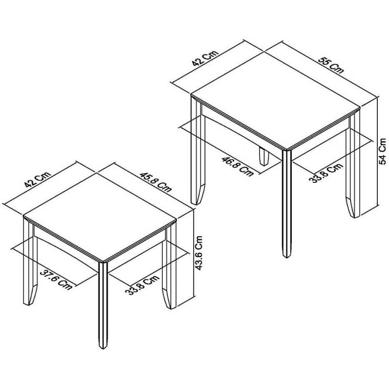 Alesund Grey Nest Of 2 Tables